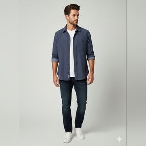 ❄️Old Navy Men's Navy Striped Button Down Shirt Large